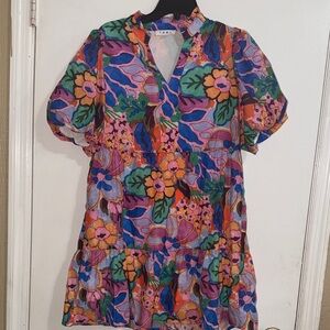 THML Colorful Floral Mini Dress